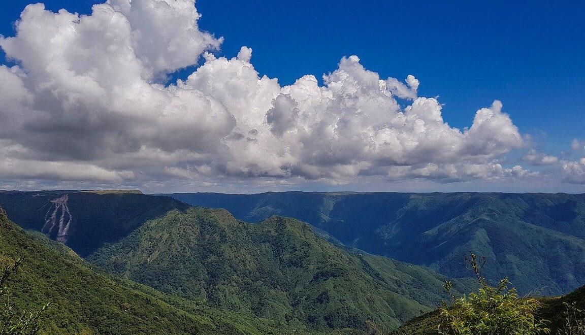 mountains and clouds in Shillong, India