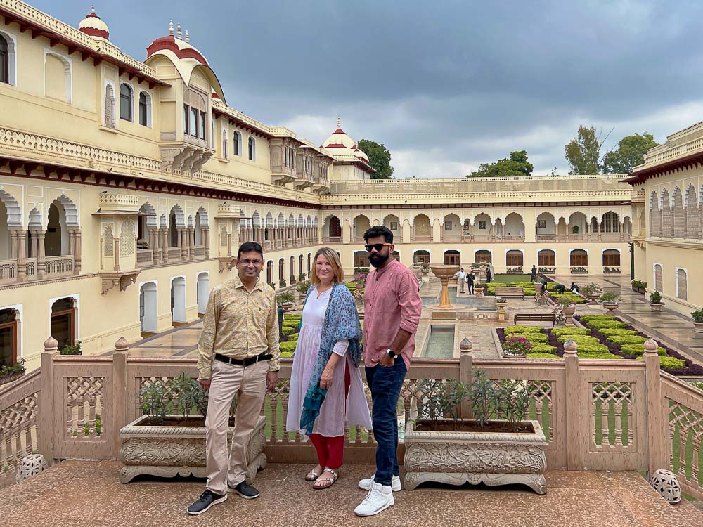 India for Beginners team at Rambagh Palace Jaipur