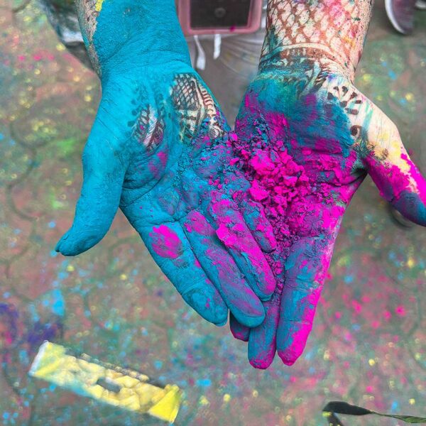Holi hands full of colour, INdia