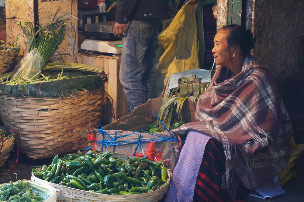 woman at market in Northeast India