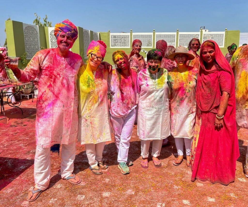 Playing holi in Jaipur