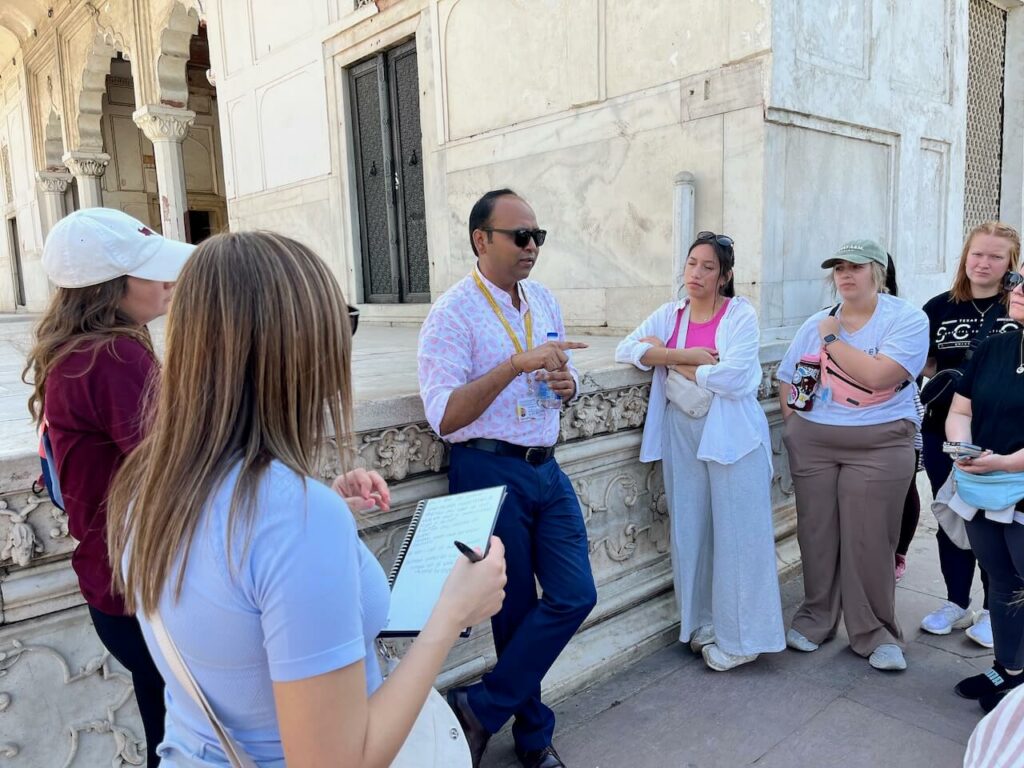 students at Red Fort, Delhi Study Abroad in India program