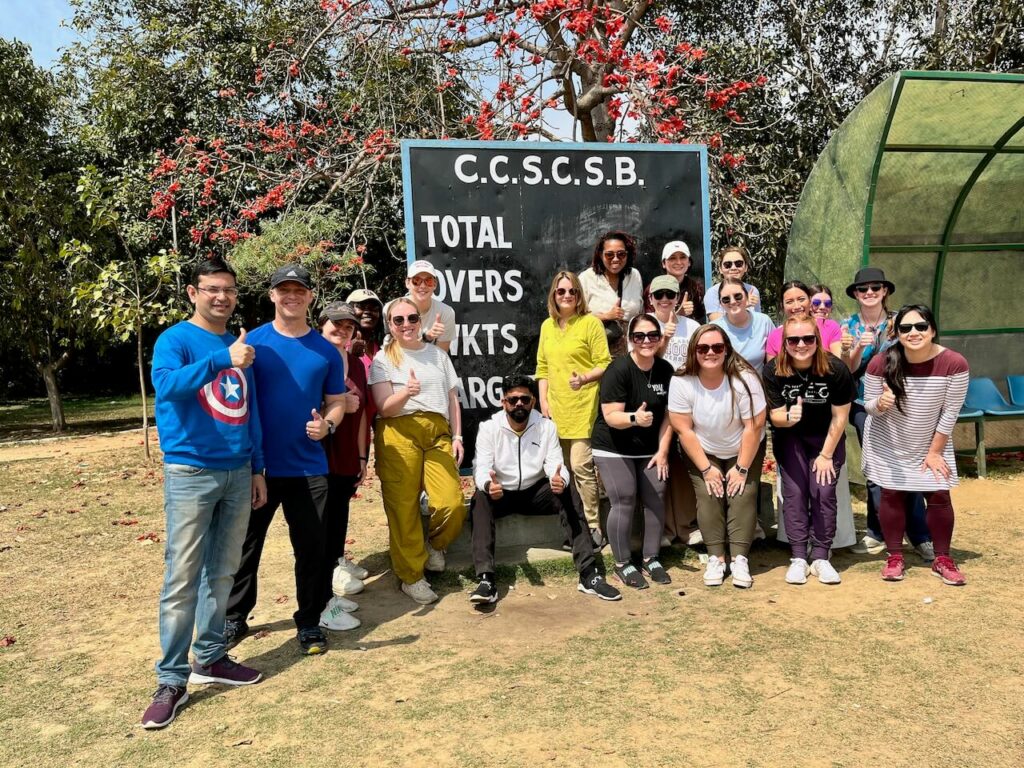 students at cricket ground during Study Abroad in India program